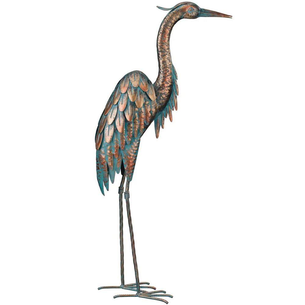 11.75 in. x 3.5 in. x 27 in. Bronze Metal Garden Statue Patina Heron price history on PriceWatchPro