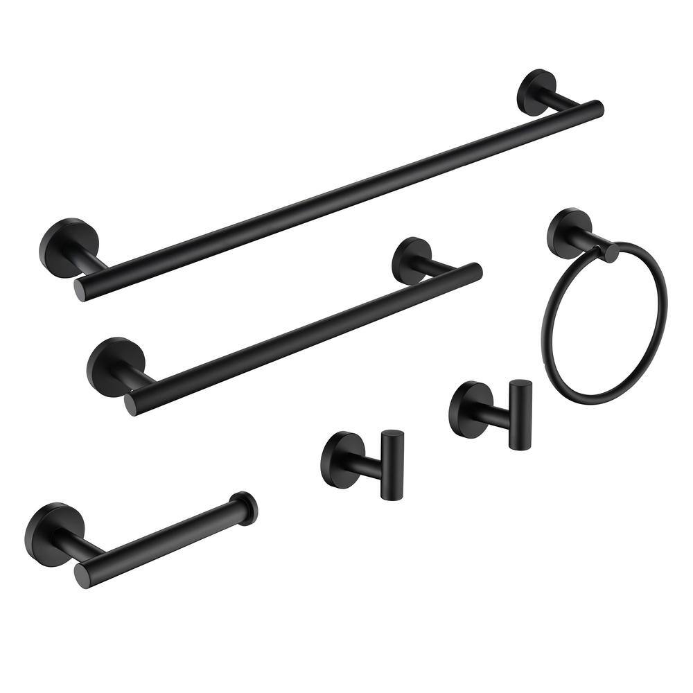 tunuo 6Piece Bath Hardware Set with Towel Bar, Towel Ring，Towel Hook