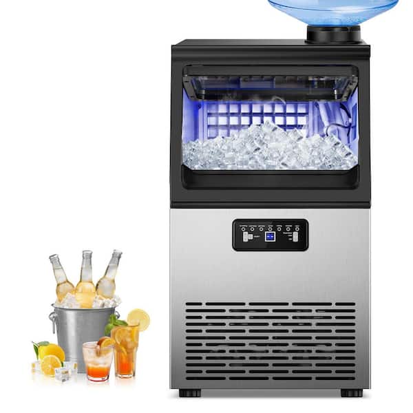 13.5 in. 90 lb. 24H Half Size Cube Built-In/Freestanding Commercial Ice Maker in Stainless Steel with 15 lb. Storage Bin