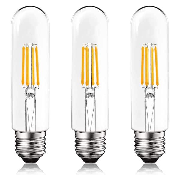 LUXRITE 60-Watt, 5-Watt Equivalent T10 Dimmable Edison LED Light Bulbs UL Listed 3000K Soft White (3-Pack)