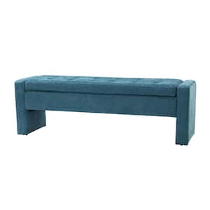 Irene Teal Storage Bench with Tufted Design 55.1 in. Wide