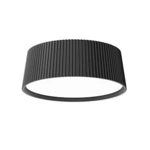 Groove 13 in. 1-Light Black 5CCT Integrated Selectable LED Flush Mount