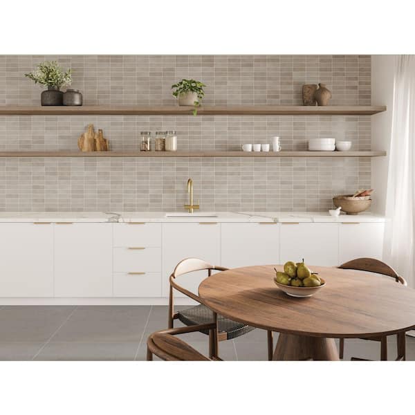 Celine 0.5" x 8" Matte Porcelain Jolly Trim in Taupe (1.84 sq, ft,/case)