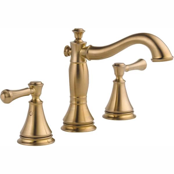 Delta Cassidy 8 in. Widespread 2-Handle Bathroom Faucet with Metal Drain Assembly in Champagne Bronze