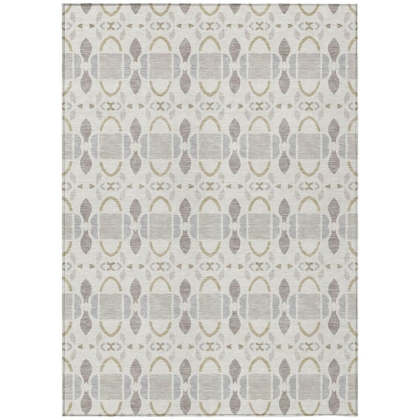 Chantille Machine Washable Indoor/Outdoor Abstract ACN2920 Ivory 10 ft. x 14 ft. Area Rug