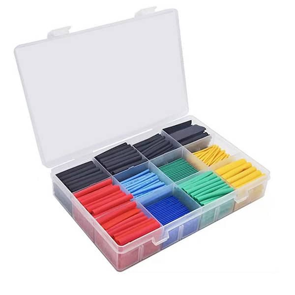 Industrial Grade Flame Retardant Heat Shrink Tubing Kit with Fast-Shrink, Waterproof, 8 Sizes (0. 5in-0. 39in), 280-Pack
