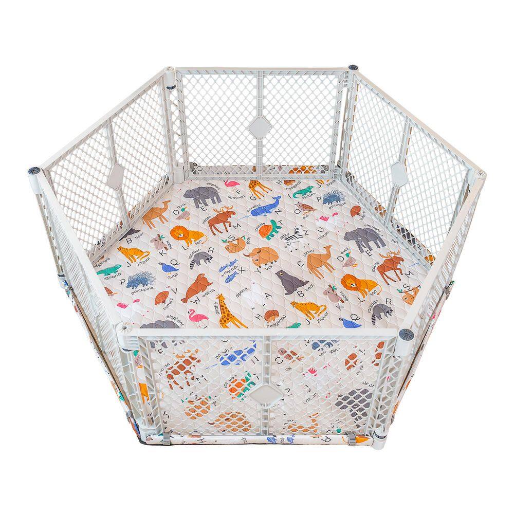 Superyard Nook, 6-Panel Light Gray Playard with Animal ABC SecureMat Playmat price history on PriceWatchPro
