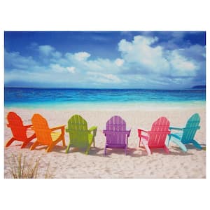 24 in. x 32 in. "Beach Chairs" Canvas Wall Art