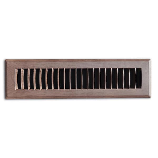 Hampton Bay Faux Wood 2 in. x 12 in. Plastic Floor Register in Mahogany Grain