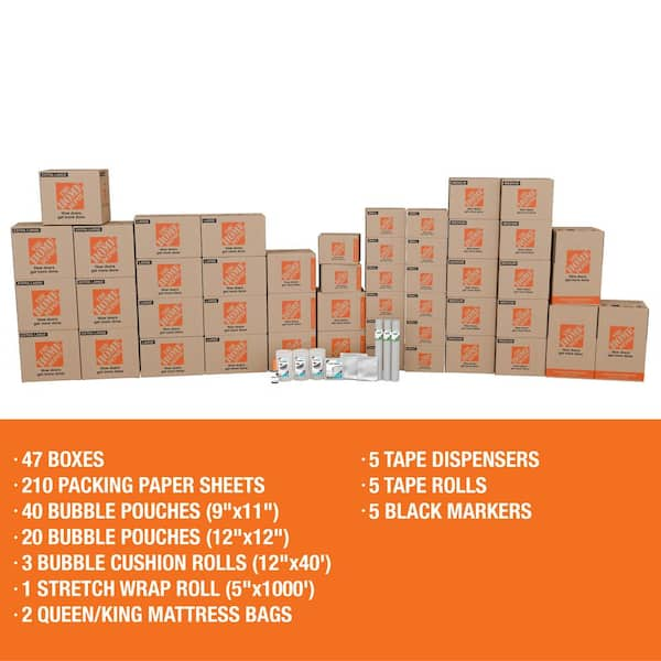 The Home Depot 47-Box 2 Bedroom Moving Box Kit