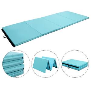 Blue 4 ft. x 10 ft. x 2 in. Gymnastics Mat 48 in. Thick Folding Panel Aerobics Gym (40 sq. ft.)