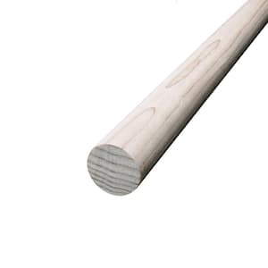 Waddell Oak Round Dowel - 36 in. x 0.5 in. - Sanded and Ready for Finishing  - Versatile Wooden Rod for DIY Home Projects 6508U - The Home Depot