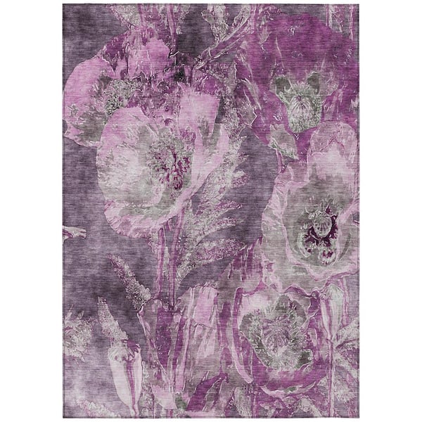 Chantille Machine Washable Indoor/Outdoor Abstract ACN2798 Purple 5 ft. x 7 ft. 6 in. Area Rug