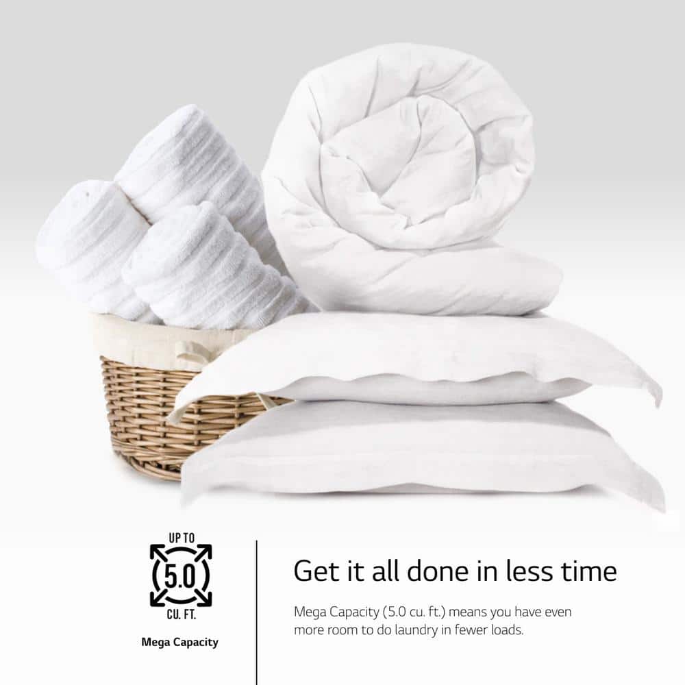 5.0 Cu. Ft. White Smart Front Load Washer with Steam and TurboWash