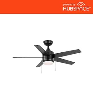 Mena 44 in. LED Indoor/Outdoor Matte Black Ceiling Fan with Light Kit and Reversible Blades Included