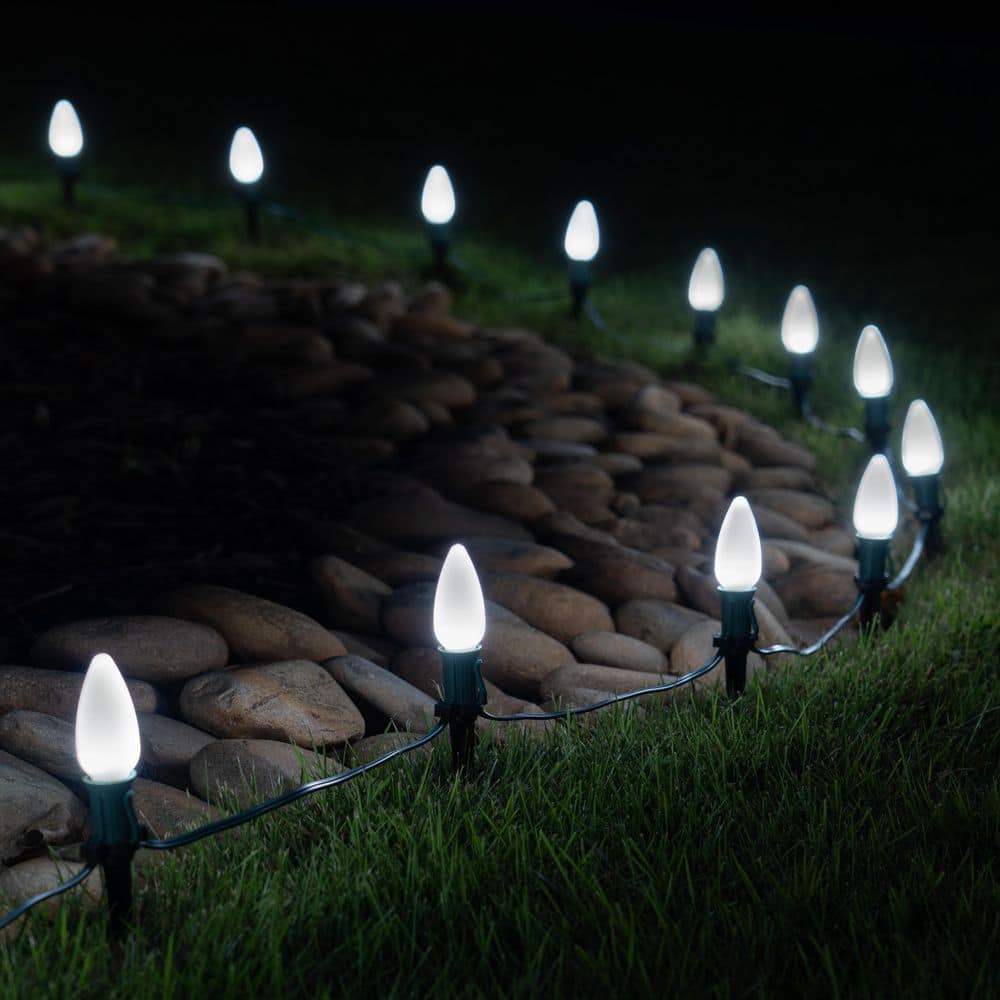 Cool White Polycarbonate LED Christmas Light Bulbs, 25-Pack