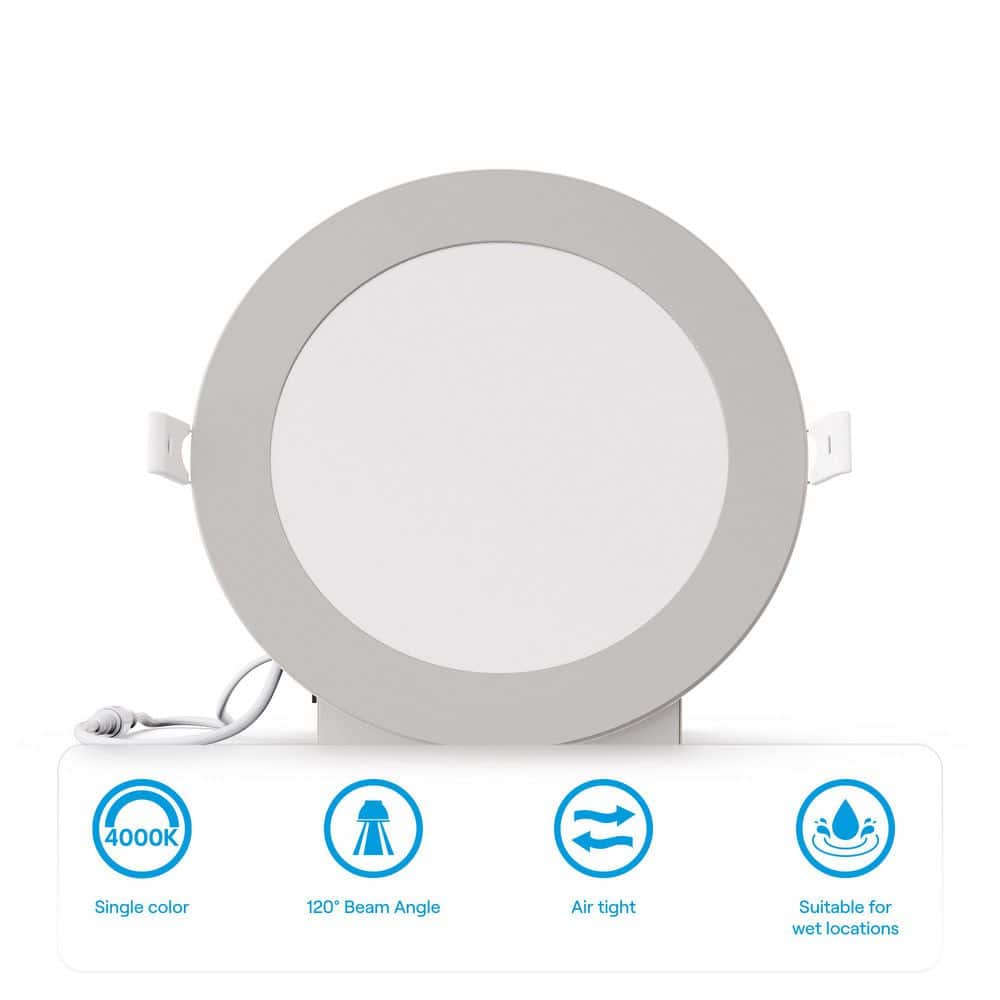 6'' White Aluminum LED Canless Recessed Lighting Kit