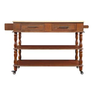 Walnut Wood Kitchen Cart with with Solid OAK Wood Top