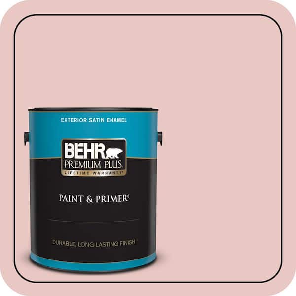 BEHR PREMIUM PLUS 1 gal. #150E-2 Kashmir Pink Satin Enamel Exterior Paint & Primer