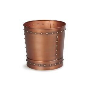 Unique 12 in. Steel Riveted Copper Planter for Outdoor or Indoor Use, Garden, Deck, and Patio