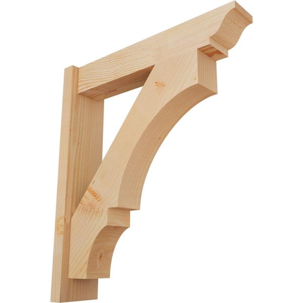 Ekena Millwork 6 in. x 28 in. x 24 in. Balboa Traditional Smooth Douglas Fir Outlooker