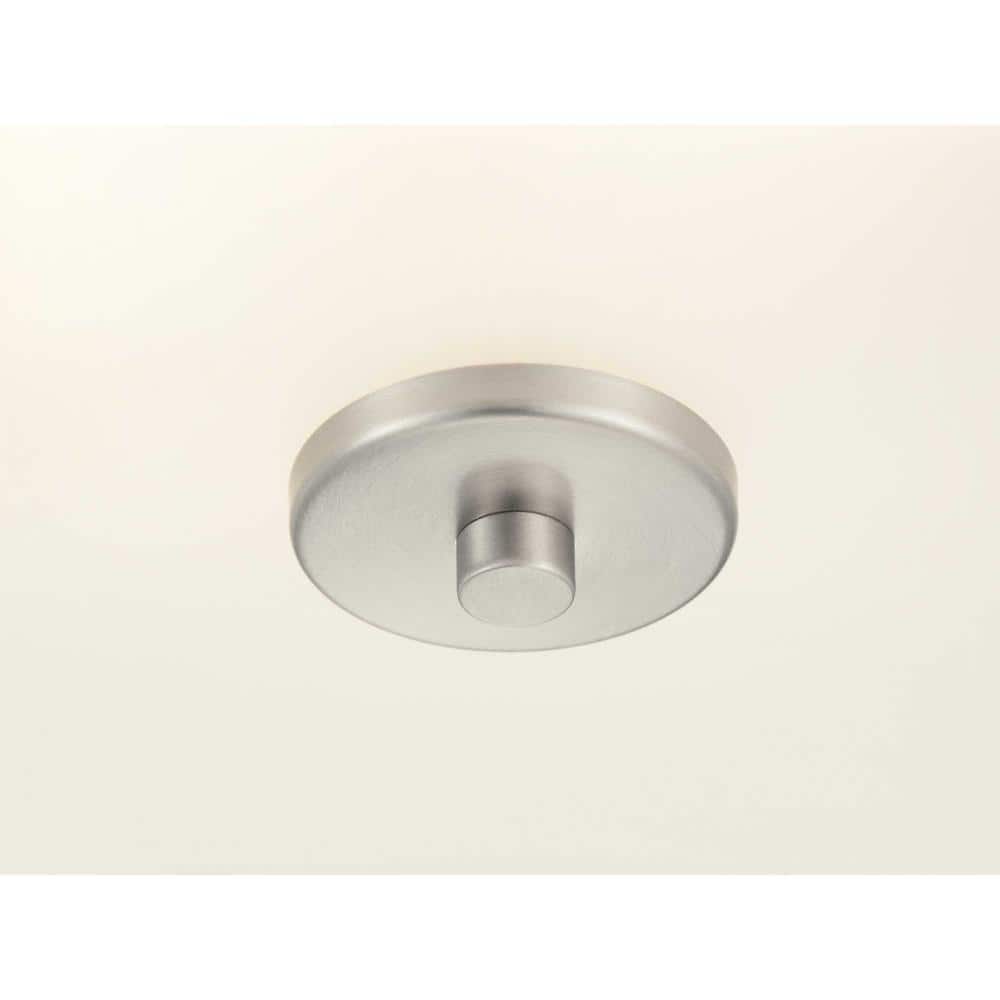 Brushed Nickel LED Drum Flush Mount with Etched Glass