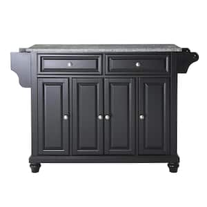 Cambridge Black Kitchen Island with Granite Top