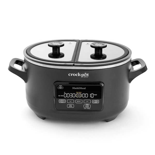 3.7 qt. Speckled Black Slow Cooker with Multi Meal Multicooker