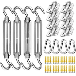 80-Piece 6 in. Stainless Steel Sunshade Hardware Kit for Sun Shade Sails