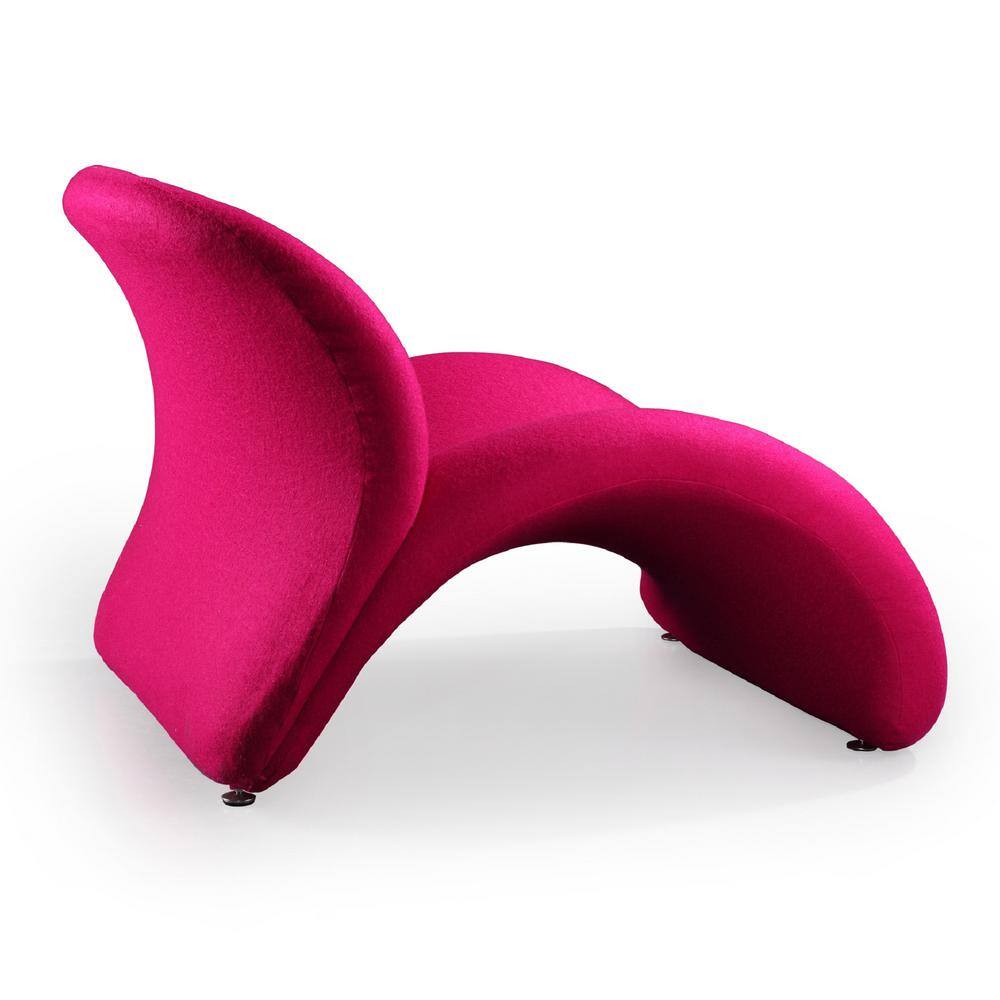 Fuchsia Geometric Metal Slipper Accent Chair
