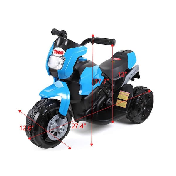 Kids Ride On Motorcycle 12VBattery Powered Bike BLUE WITH BLUETOOTH & LED LIGHTS 