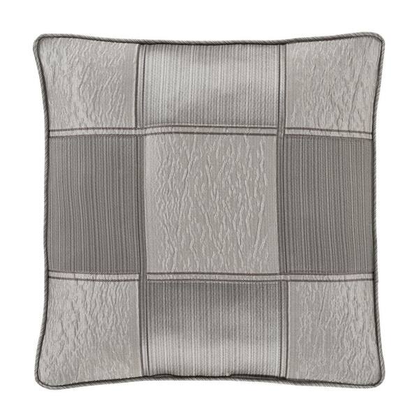 J QUEEN NEW YORK INC Benton Charcoal Polyester 18 in. Square Decorative 18 in. x 18 in. Throw Pillow