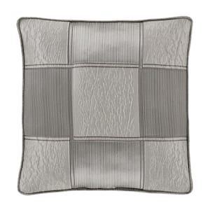 Benton Charcoal Polyester 18 in. Square Decorative 18 in. x 18 in. Throw Pillow