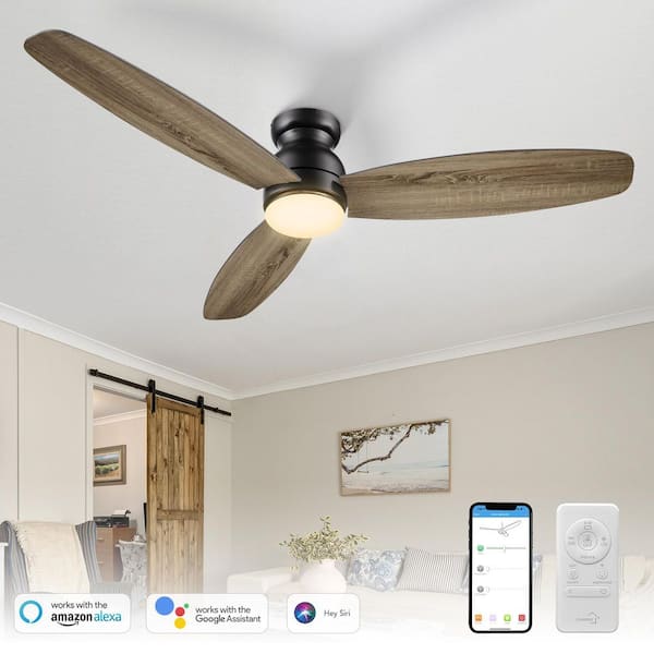 Trendsetter 60 in. Dimmable LED Indoor/Outdoor Black Smart Ceiling Fan with Light and Remote, Works w/Alexa/Google Home