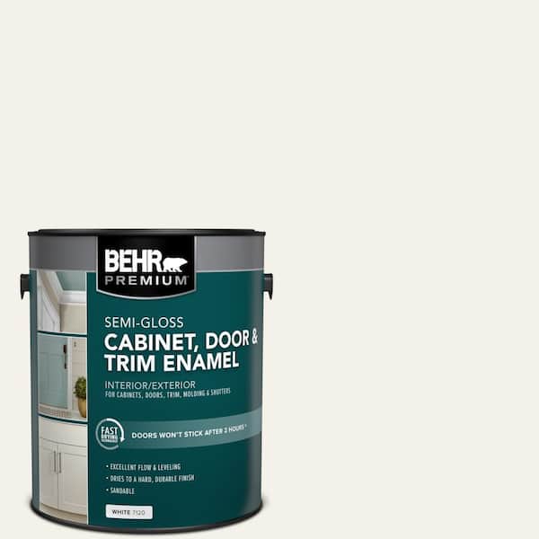 BEHR PREMIUM 1 gal. #W-B-200 Popped Corn Semi-Gloss Enamel Interior Cabinet & Trim Paint