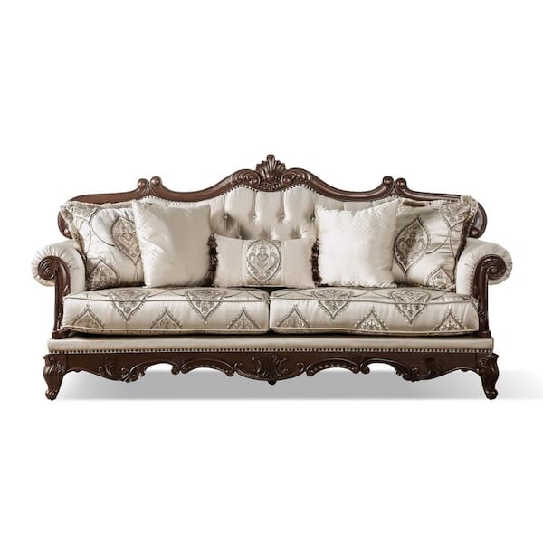 noelです Furniture of America Noel 90.25 in. Rolled Arm Fabric Rectangle