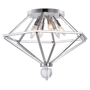 Calista 6 Light Flush Mount With Chrome Finish