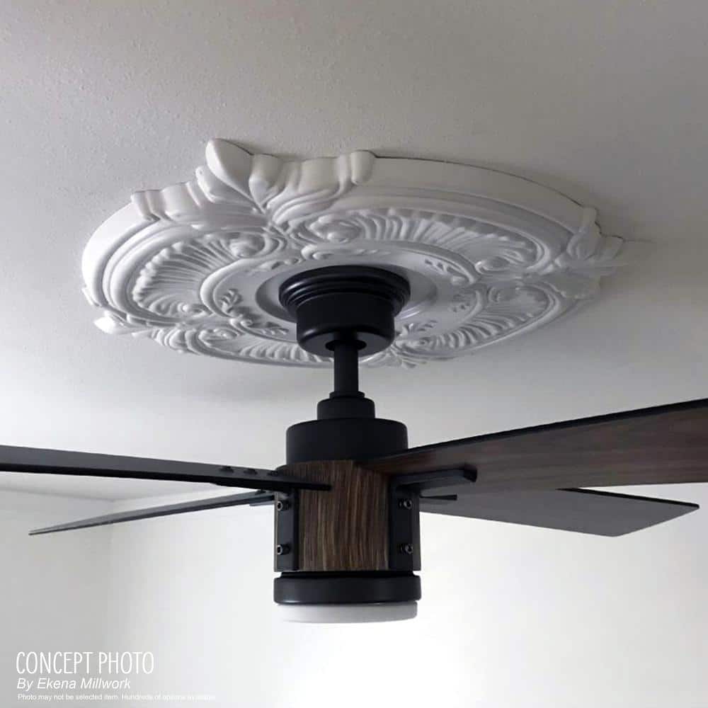19-Inch White Traditional Thermoformed PVC Ceiling Medallion