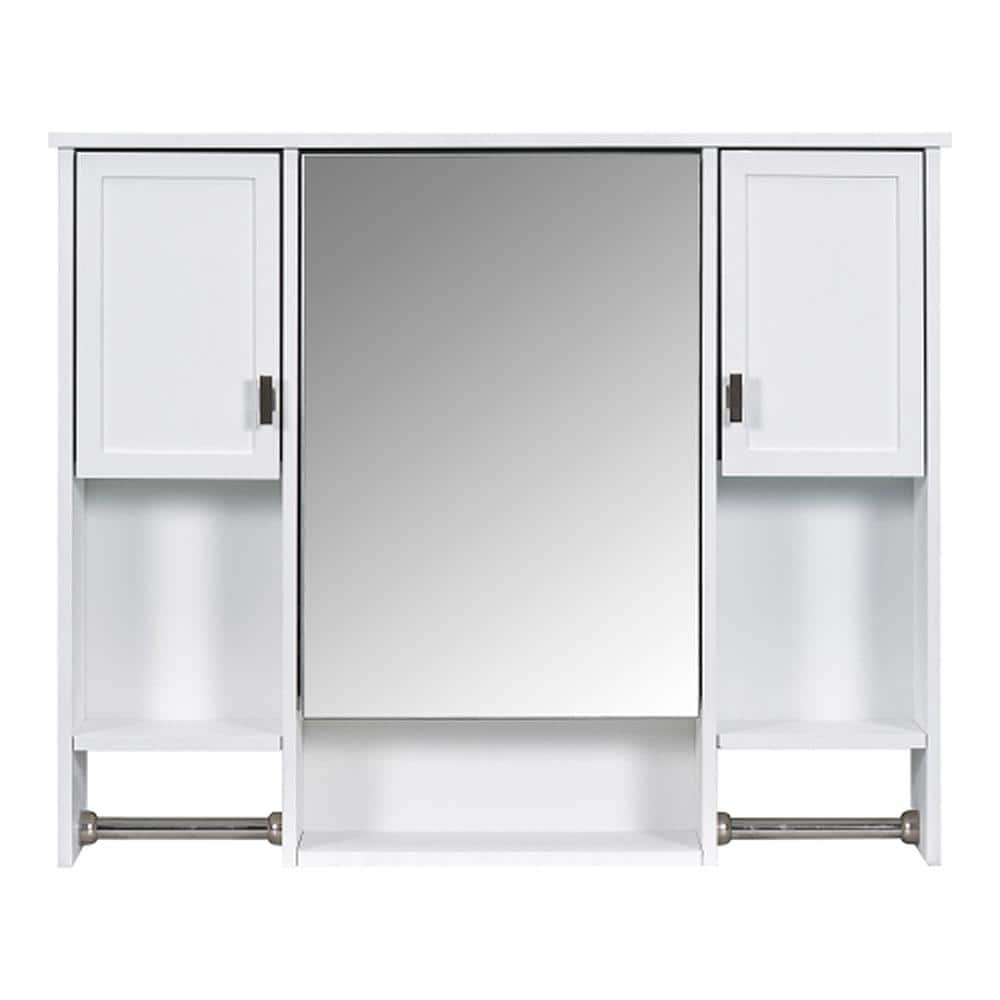 Stellar 35 in. W x 28.7 in. H Rectangular MDF Modern Wall Mounted Bathroom Medicine Cabinet with Mirror in White price history on PriceWatchPro