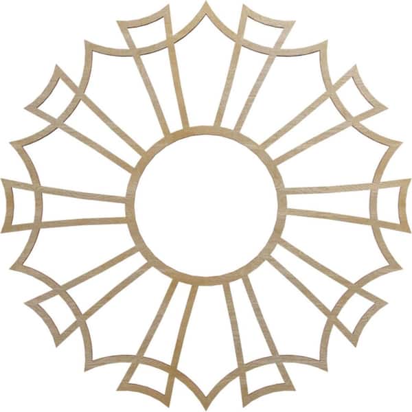 Ekena Millwork 16 in. x 16 in. x 1/4 in. Augustus Wood Fretwork Pierced Ceiling Medallion, Hickory