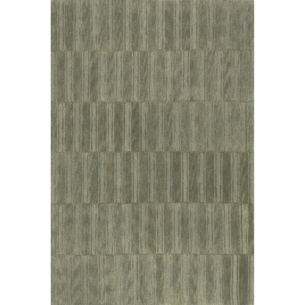Olive Green Handmade Wool Tufted 6' x 9' Area Rug