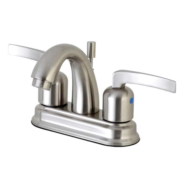 Kingston Brass Centurion 4 in. Centerset Double Handle Bathroom Faucet in Brushed Nickel