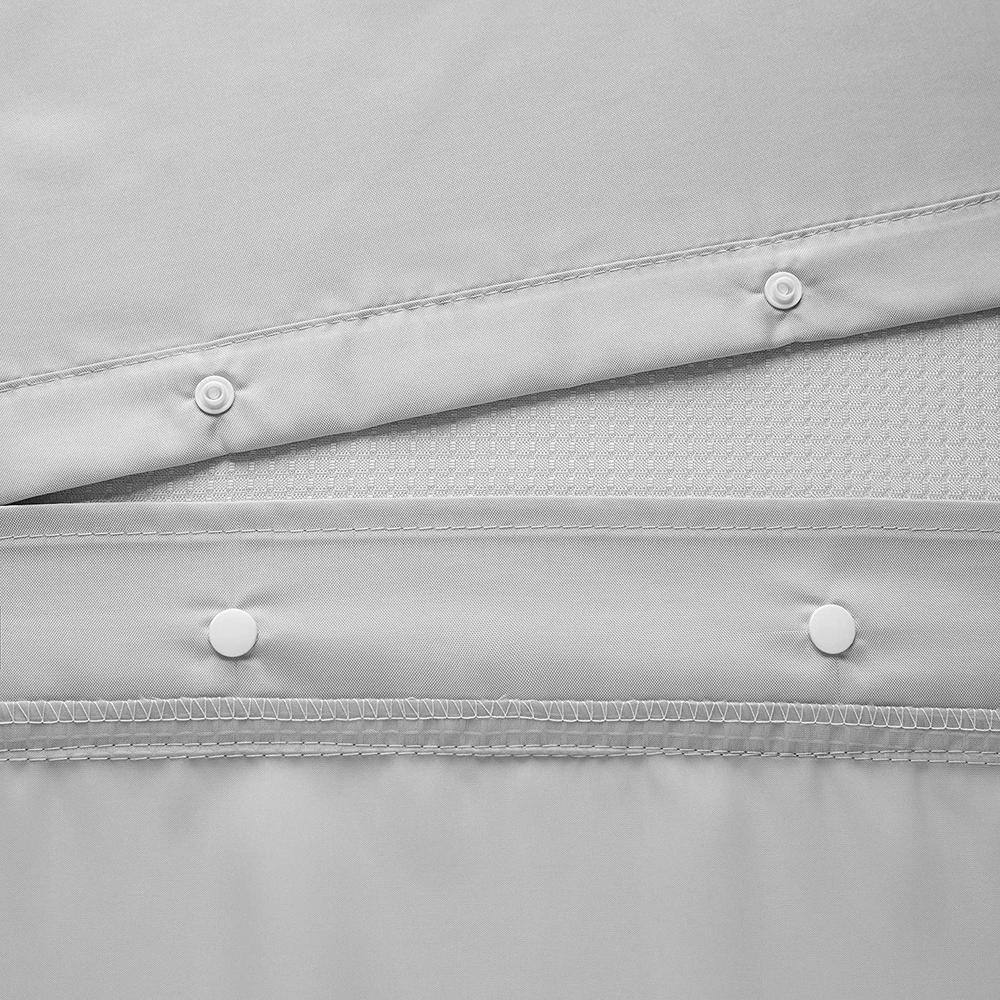 Silver Waffle Weave Shower Curtain with Detachable Liner