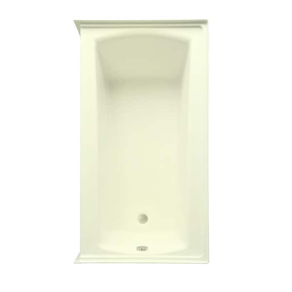 Aquatic Cooper 60in. Whirlpool Bathtub Acrylic Right Drain in Biscuit Rectangular Alcove with Heater