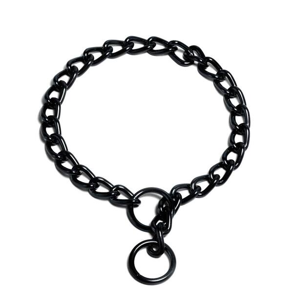 Platinum Pets 22 in. x 3 mm Coated Steel Chain Training Collar in Black