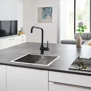 Single Handle Kitchen Bar Faucet with 360 Degree, Single Hole Bar Faucet with Sprayer and Stream mode in Matte Black