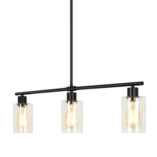 LWYTJO Delmis 3Light Black Pendant Kitchen Island Rustic Farmhouse