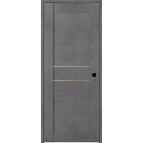 Belldinni Vona 07 2HN Gold 32 in. x 80 in. Left-Handed Solid Core Dark Urban Textured Wood Single Prehung Interior Door