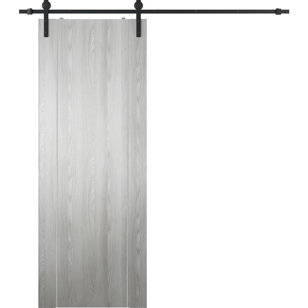 Optima 2U 32 in. x 84 in. Manufactured Wood Ribeira Ash Solid Composite Core Sliding Barn Door with Hardware Kit price history on PriceWatchPro