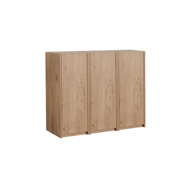 Modern 35.46 in. W x 9.8 in. D x 29.5 in. H Bathroom Storage Wall Cabinet in Imitative Oak